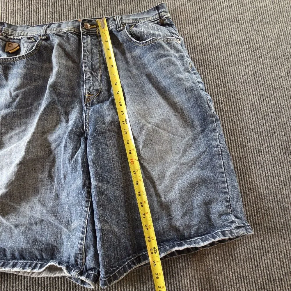 Y2K Vintage Akademiks Jeanius Mens Jean Shorts Size 40 Acid Wash